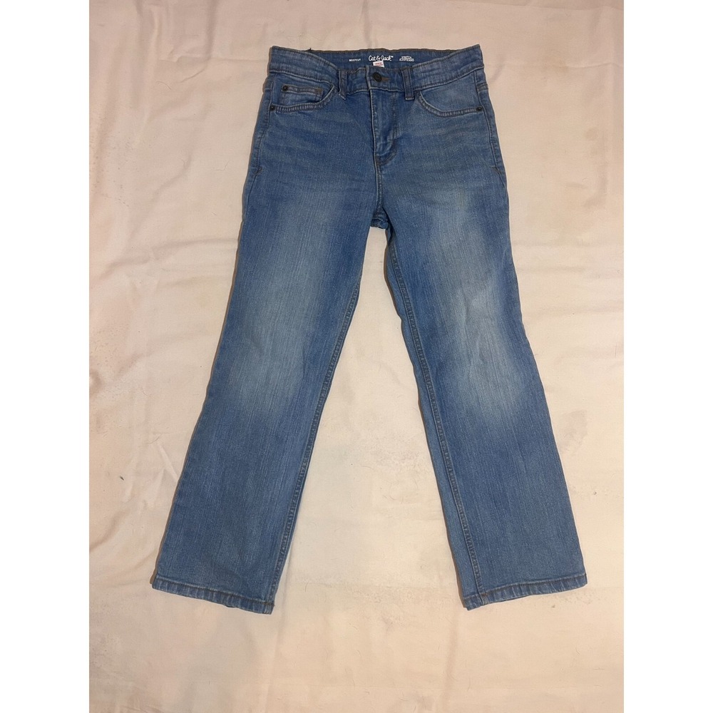 Cat and Jack Stretch Bookcut Light Wash Blue Jeans Girls SZ‎ 10 Adjustable E9